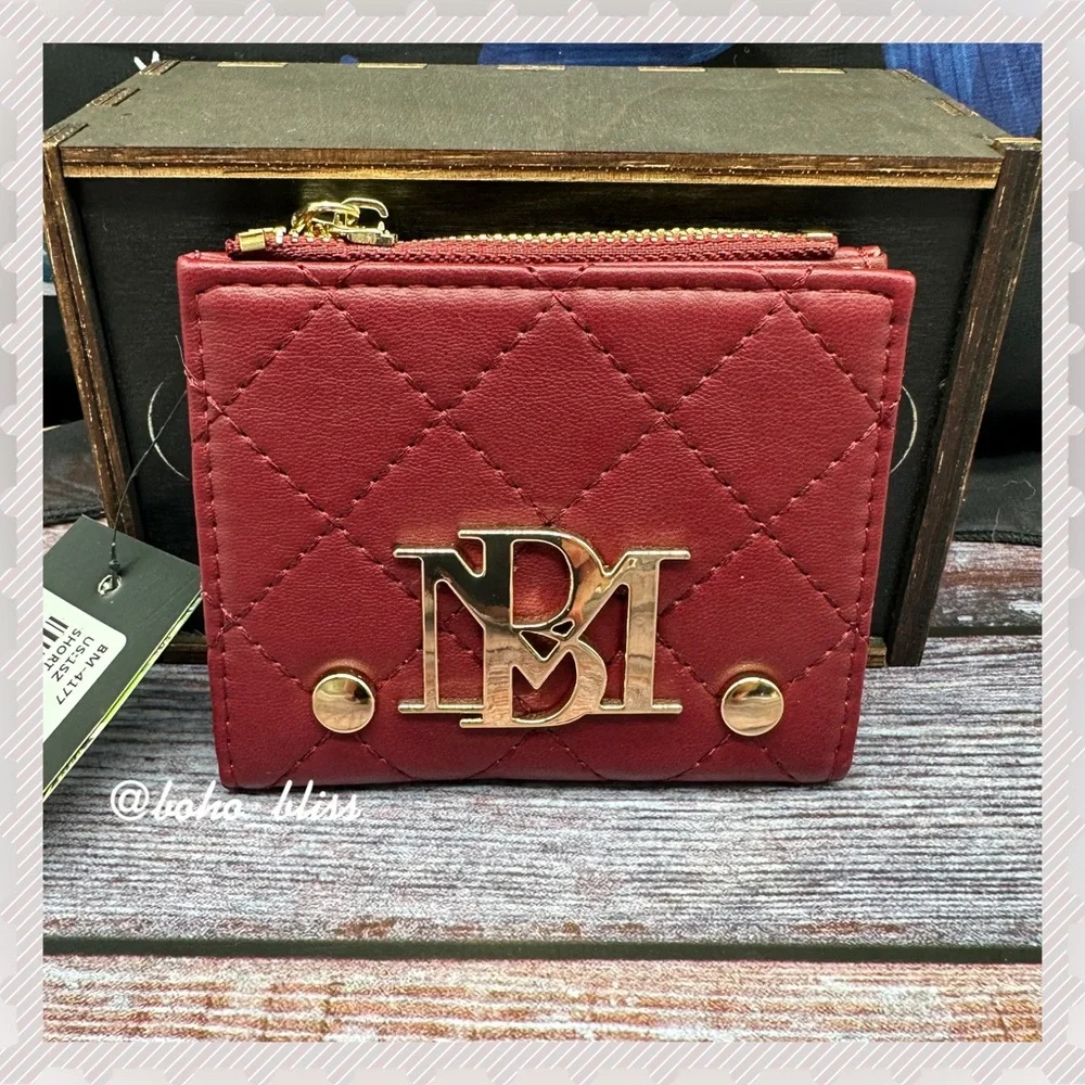 BADGLEY MISCHKA | Card Holder Coin Purse Wallet Burgundy Red NWT